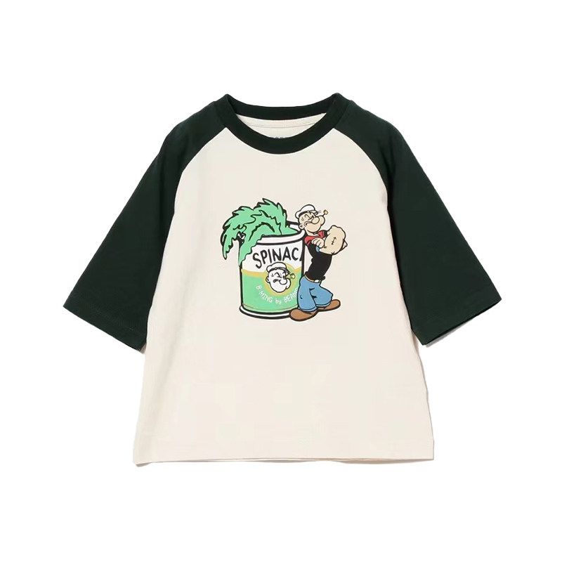 Children s Clothing Sleeve Spring and Autumn Cartoon Japanese T-shirt Black Sleeves 150