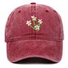 Korean 2025 Floral Embroidered Curved Brim Baseball Cap for Women - Sun Protection & Face Slimming Design