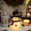 Festival Light Up Snowman Ornament With Warm LED Glows For Holiday Homes Decoration Desktop Accessories