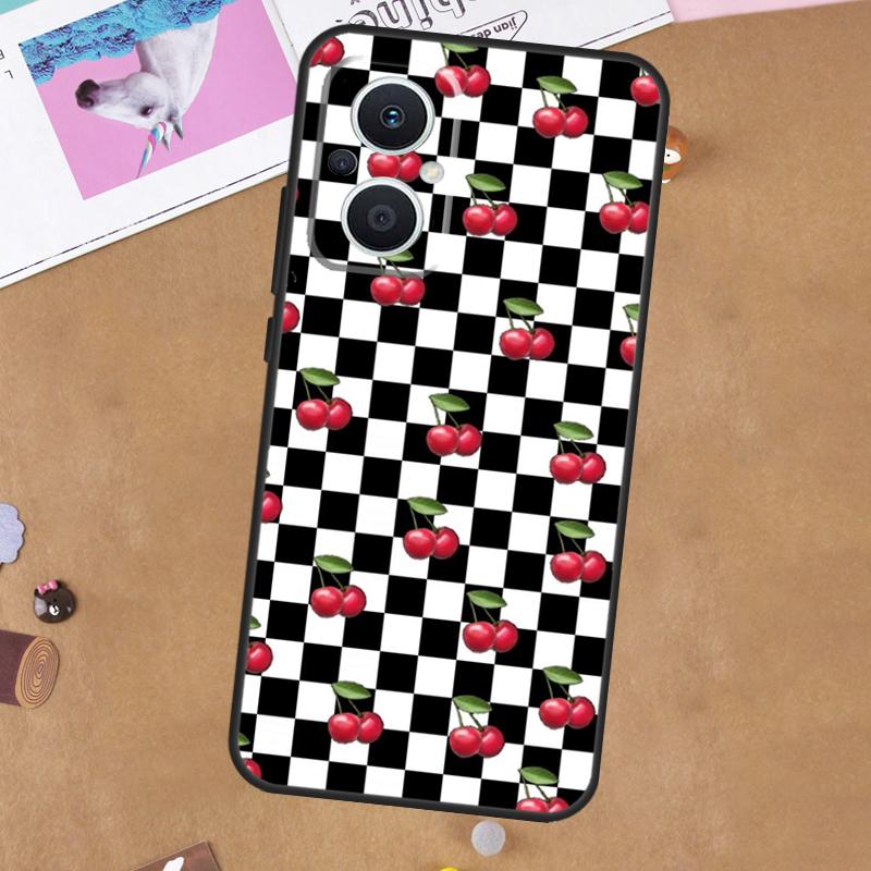 Cherry Pattern For OPPO Reno 13 12 11 10 14 Pro 8T 11F 12F 13F 14F 7 8 Lite OPPO Find X9 X8 X6 X5 Pro Case
