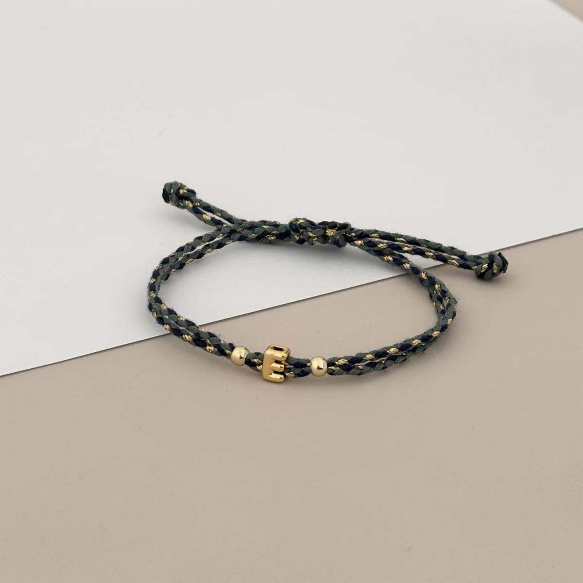 

Vlen Alphabet Initial Bracelet for Women Bubble Letter A to Z Colorful String Adjustable Friendship Gift Simple Dainty Jewelry A темно-зеленого