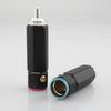 Set of 4 Black Solderless RCA Plugs Silver-Plated