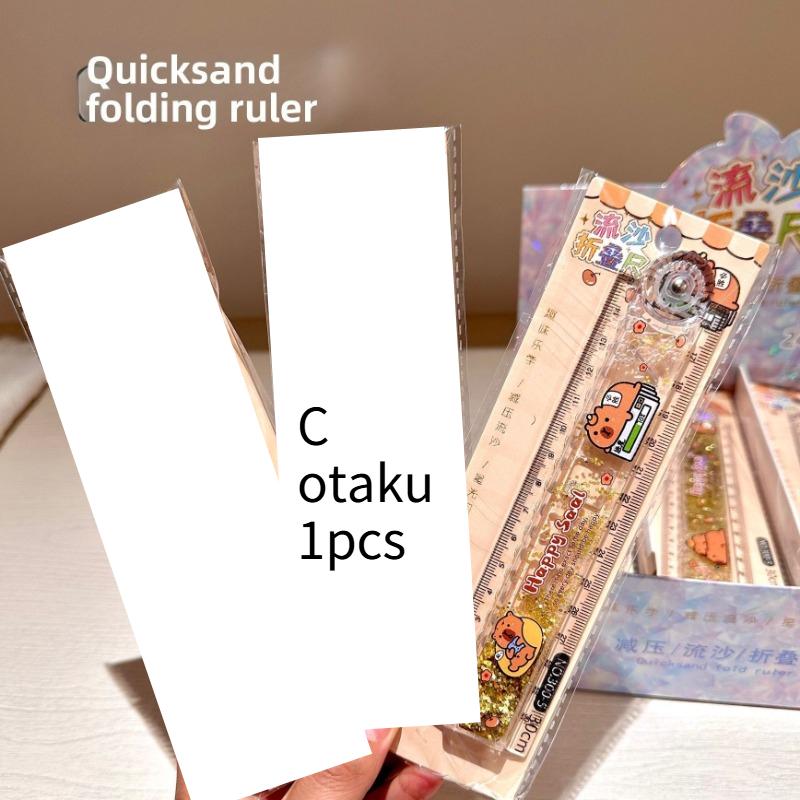 30cm Kapybara Pravítko Tekutý Písek Skládací Pravítko Vysoká Estetika Školní Potřeby pro Studenty Použití při Zkouškách Roztomilé Zvířecí Školní Potřeby