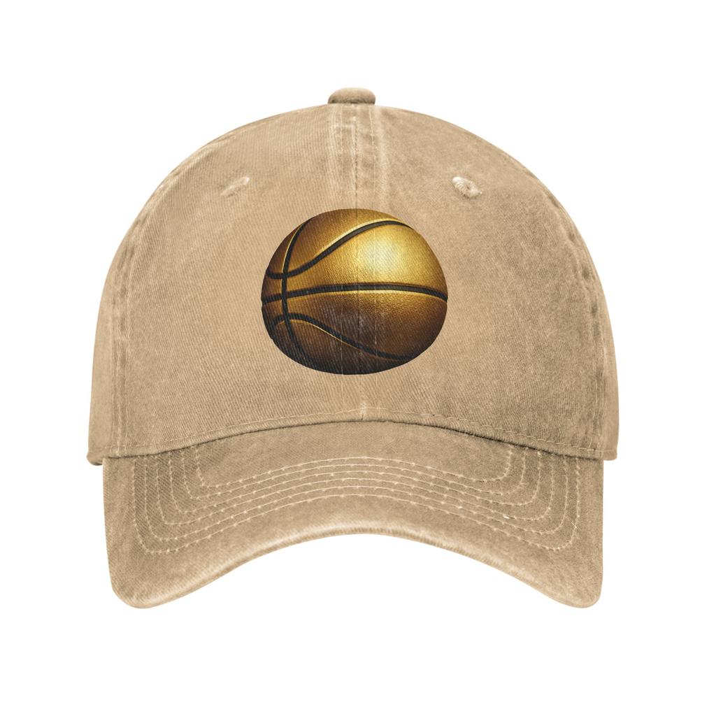 Funny Basketball golden Washed Baseball Cap  y2k Funny Sun Hip Hop Hats Summer Women Men Outdoor Sports Baseball Caps