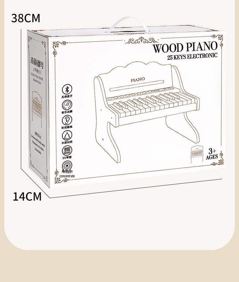 Children's Wooden Toy Piano: Beginner Electronic Keyboard for Boys & Girls, Infants, Toddlers - Ideal Birthday Gift.