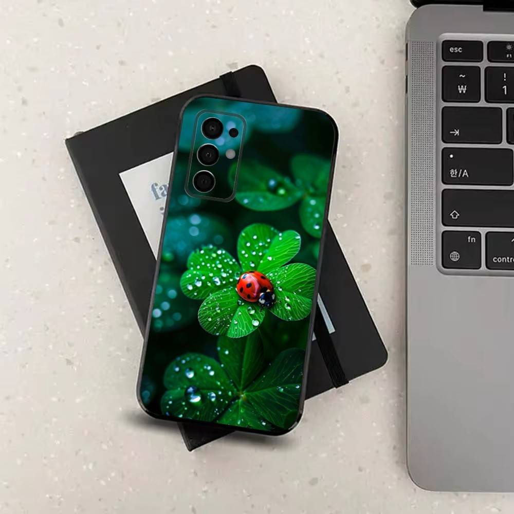 Lnsect Ladybug Nature Case For Samsung Galaxy A73,52,71,53,32,72,41,J7,22,Note,31,8,9,Soft Black Silicone Cover