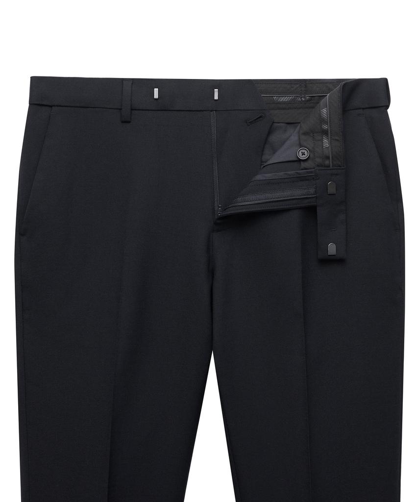 Musinsa Standard Wool Tapered Hidden Banding Crop Slacks [Black]