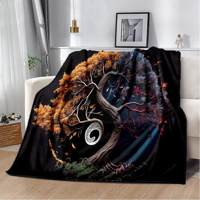 3D Naturalize Yin and Yang Chinese Tai Chi Blanket,Soft Throw Blanket for Home Bedroom Bed Sofa Travel Office Cover Blanket Kids