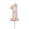 Number 1 Candle - SME - CA091 - Plastic - Pink - 4.3 Cm