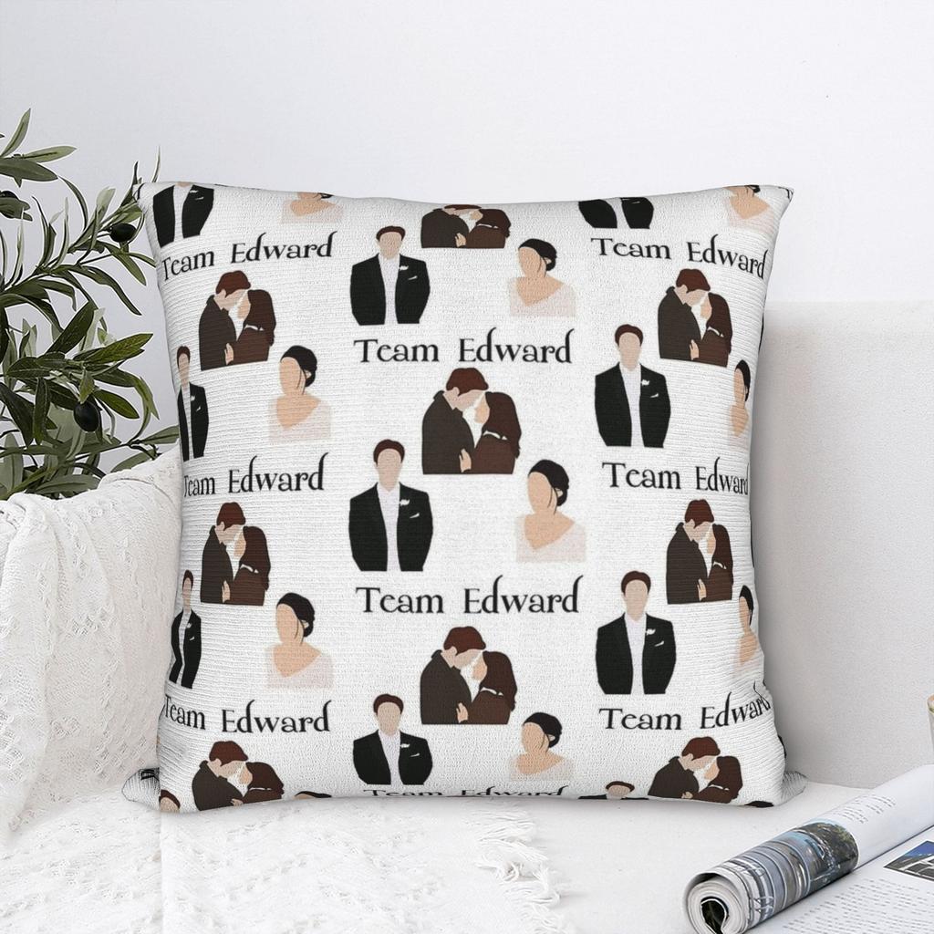 Team Edward Twilight Pillowcase Printing Polyester Cushion Cover Gift Pillow Case Cover Seat Square 40*40cm