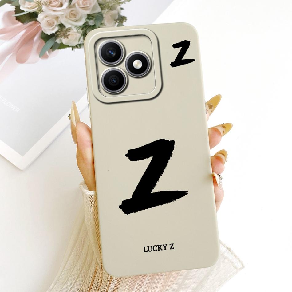 For Honor X8d Lucky Initial Letter Phone Case For Honor X8d X 8D 4G Soft Silicone Cases Bumpers