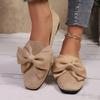 Women's New Flat Single Shoes Women's Large Size Bow Pointed Lazy Shoes