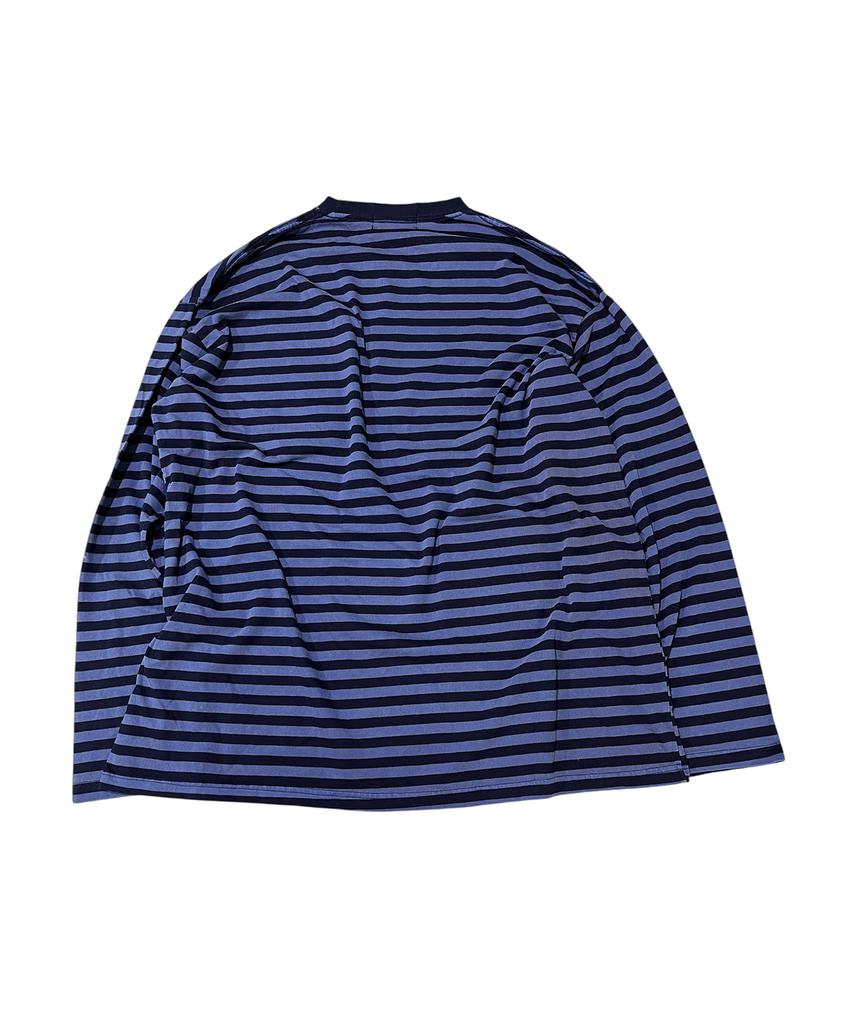 SK8ER ROCK Static Pigment Stripe T-Shirt (Blue*Navy)