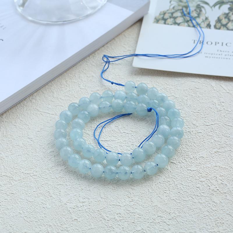 Ice Seed Ice Through Natural Aquamarine Bracelet Bracelet Crystal Work In Progress Round Beads Beaded Loose Beads
