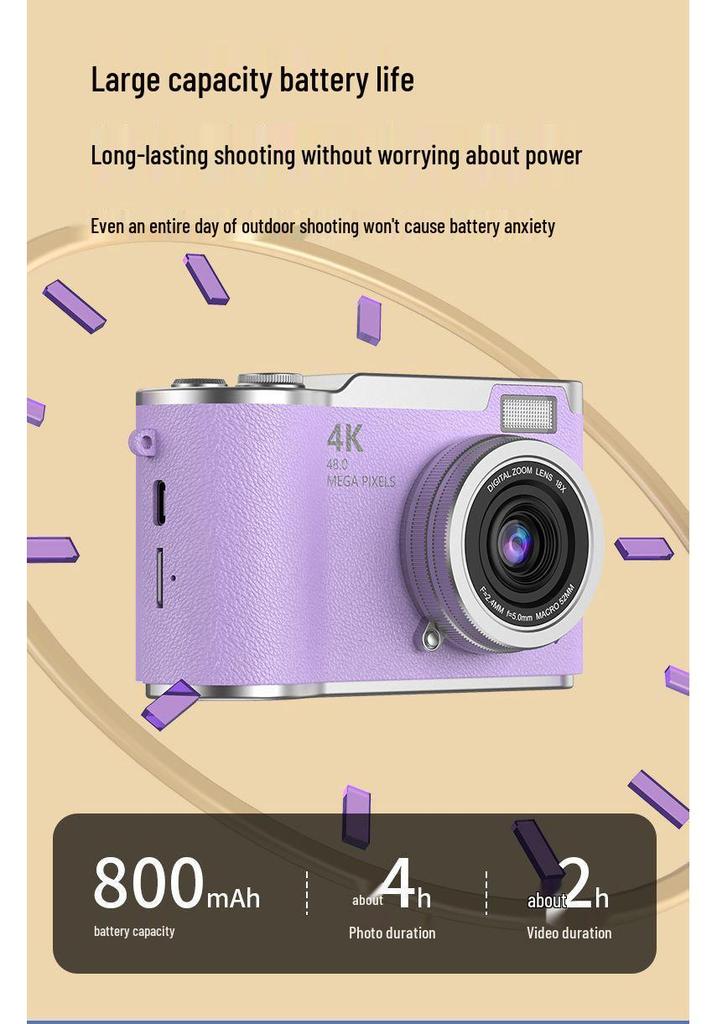 Cross-Border HD Digital Mini Camera for Students - Retro CCD Children's Party and Travel Photographer.