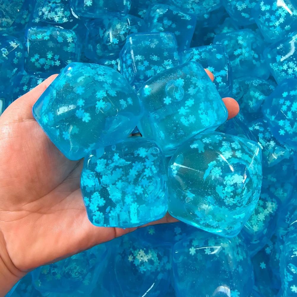 ##Soft Squishy Snowflake Ice Cubes Slow Rising Sensory Fidget Toy Ice Cubes Stress Relief Squeeze Toy Hand Exercise Calming Tool