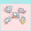 Unique Creative Shark Series Lapel Pin Colorful Letter Design Brooch For Versatile Style