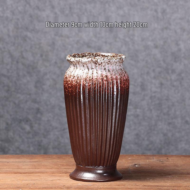 European Minimalist Ceramic Floor Vase for Living Room - Ikebana & Dried Flowers