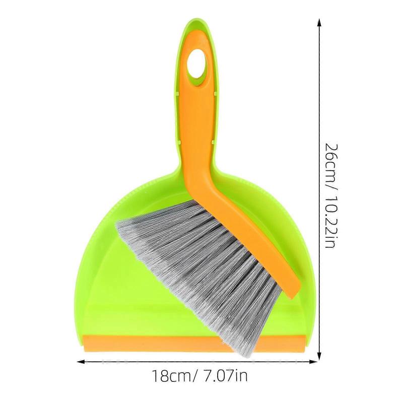 Small Broom with Dustpan for Table Cleaning Office Desktop Use 1Set Plastic