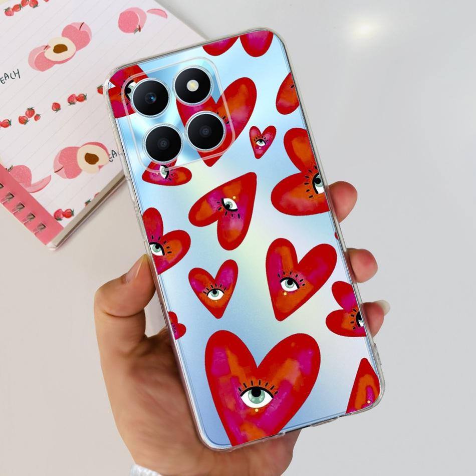 Pro Honor X6a Pouzdro na telefon HonorX6a X 6A 4G WDY-LX1 Roztomilý Motýl Květina Malované Měkký Silikon TPU Zadní Kryt Bumper