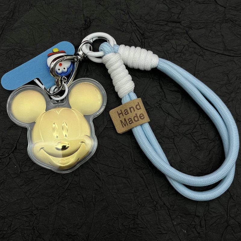 Golden Mickey Pure 999 Gold Cartoon Keychain & Phone/Bag Accessory - Cute Birthday Gift