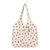 Trendy 2024 Canvas Strawberry Tote Bag Fashionable Soft Shoulder Bag For Women