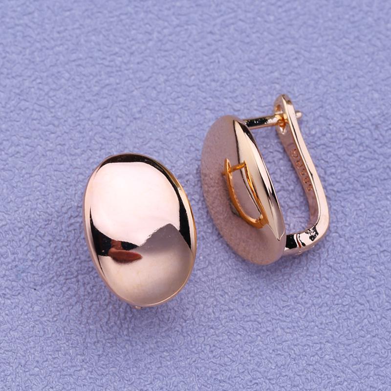 MINTHA Clip Earrings Trendy Fashion Jewelry Oval Stud Earrings For Women Rose Gold Color Earrings
