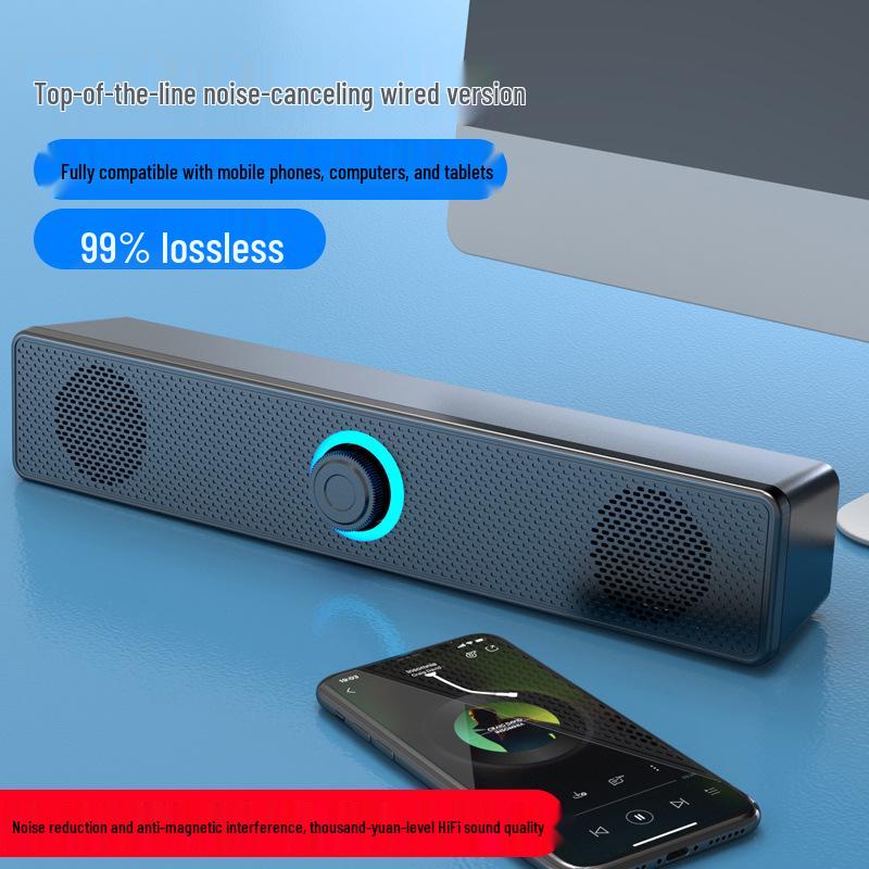 Wired USB-Powered Multimedia Desktop Speakers with Subwoofer