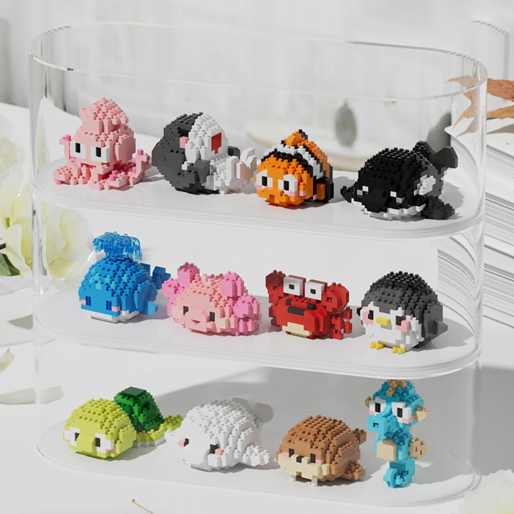KNEW BUILT Clownfish Whale Seahorse Shark Oceanic Micro Mini Building Block Toy-Puzzle Gift for KidDecorate RoomsEasy Assemble