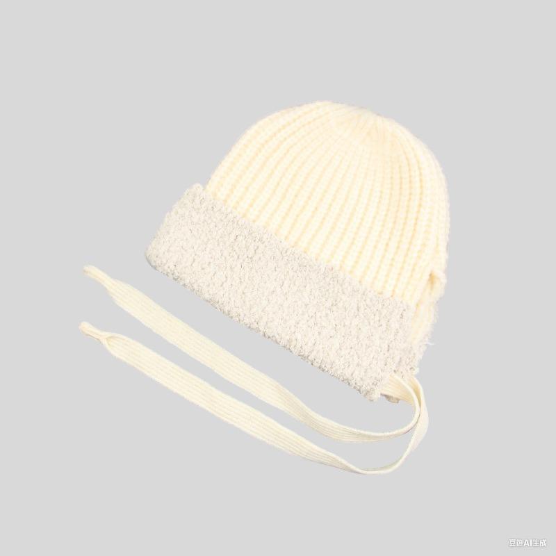 Hat Women's Autumn and Winter Merino Wool Knitted Wool Hat Plush Thickened Warm Versatile Show Small Cold Hat