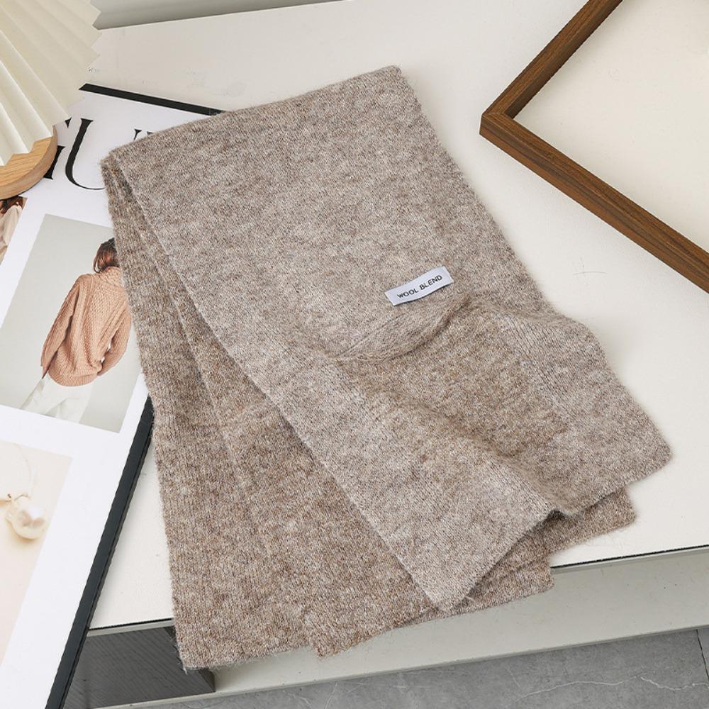 

Утолщенный вязаный шерстяной шарф, сочетание цветов, эшарп, модный шейный платок, мужской хаки