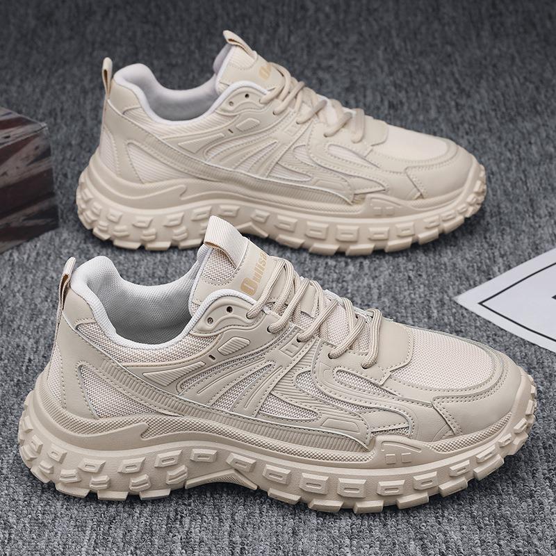 Men's Spring Black Sports Casual Work Shoes, Waterproof Anti-Slip Wear-Resistant Durable Protective Trendy Footwear.