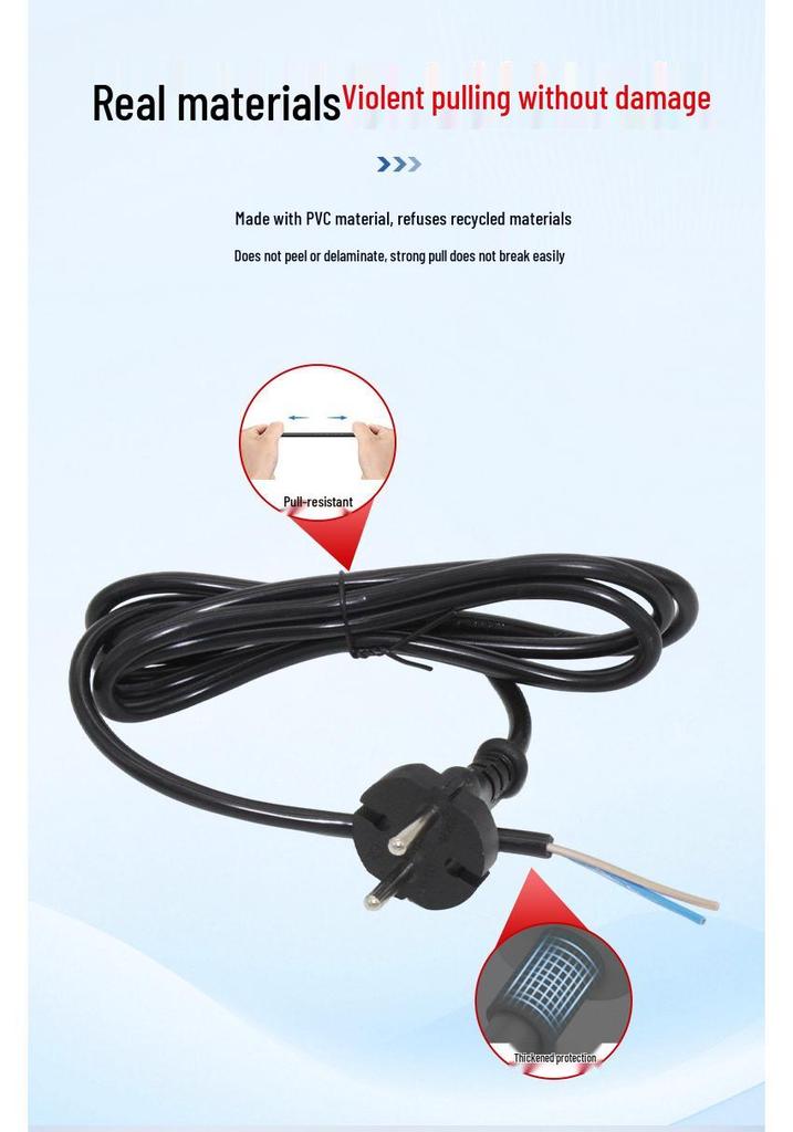 European Standard Two-Pin Pure Copper Power Cord with Dutch Plug (2-Core 0.75/1.5mm²)