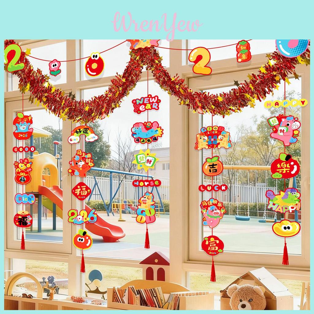Set di Banderuole Decorazioni per Capodanno Con Cartoncino Per Migliorare la Scena Festiva