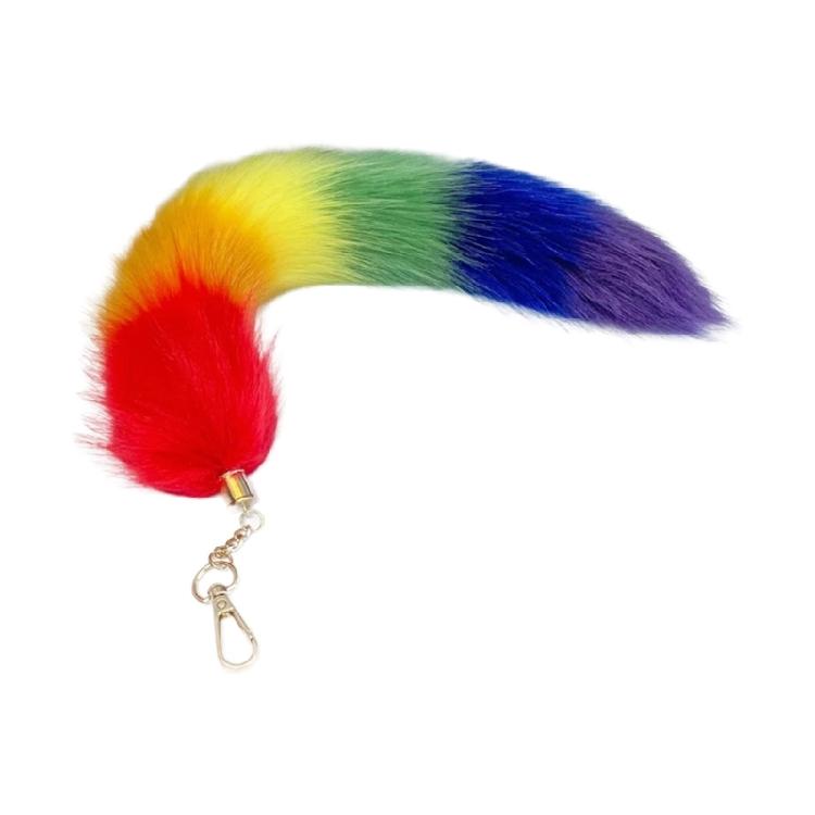 Squirrel Tail Shaped Pendant Cute Fluff Stuffed Keychains Cute Plushs Ornaments