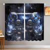 2 Stück Galaxy-Themenvorhänge Gamecontroller Sternenmuster Kinderzimmer Arbeitszimmer Sonnenschutz Gaming-Stil Dekor Vorhänge