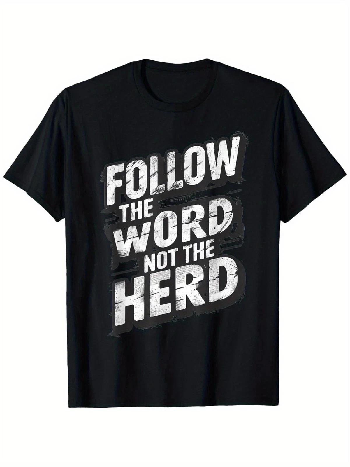 Follow The Word Not The Herd Christian Bible Verse Graphic T-Shirt Faith T shirt S
