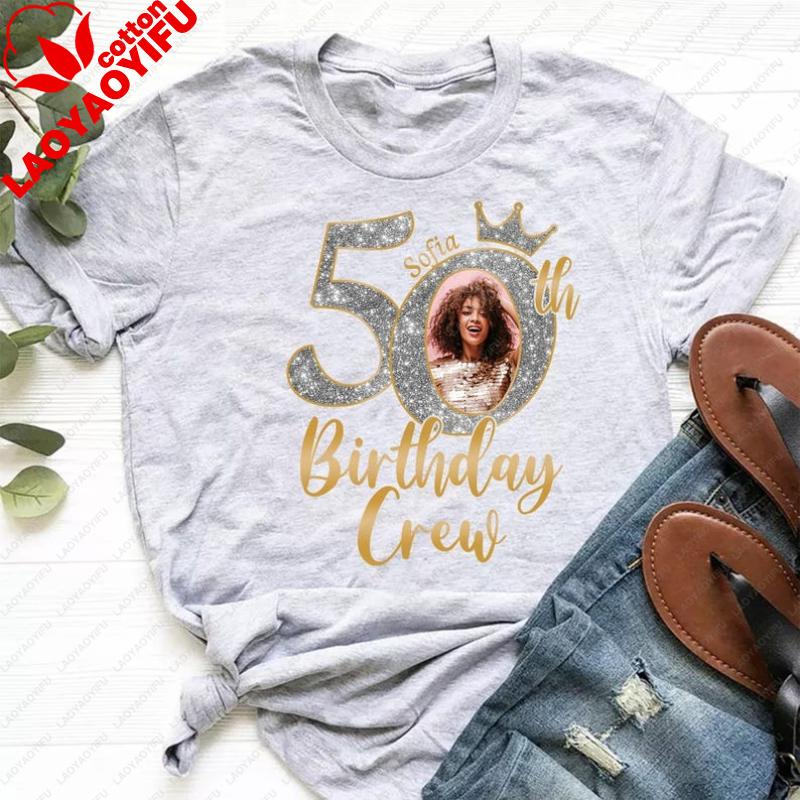 Its My Custom Photo Birthday Crewneck Shirts Queen Gift Fashion Printed Tshirt Tops Regular Short Sleeve Trending Streetwear