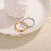 CARLIDANA Unisex High-End Stainless Steel Zircon Ring Crossover Shape Fashionable Light Luxury Exquisite Ins Index Finger Ring