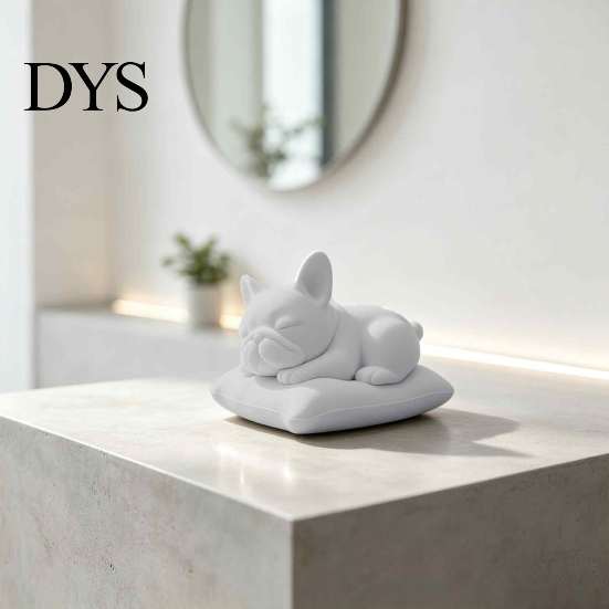 Cute Desk Ornament for Dog Lovers Sleeping French Bulldog Figurine, 3D Printed Small Statue, Personalized Art Piece Sculpture Home, Office,