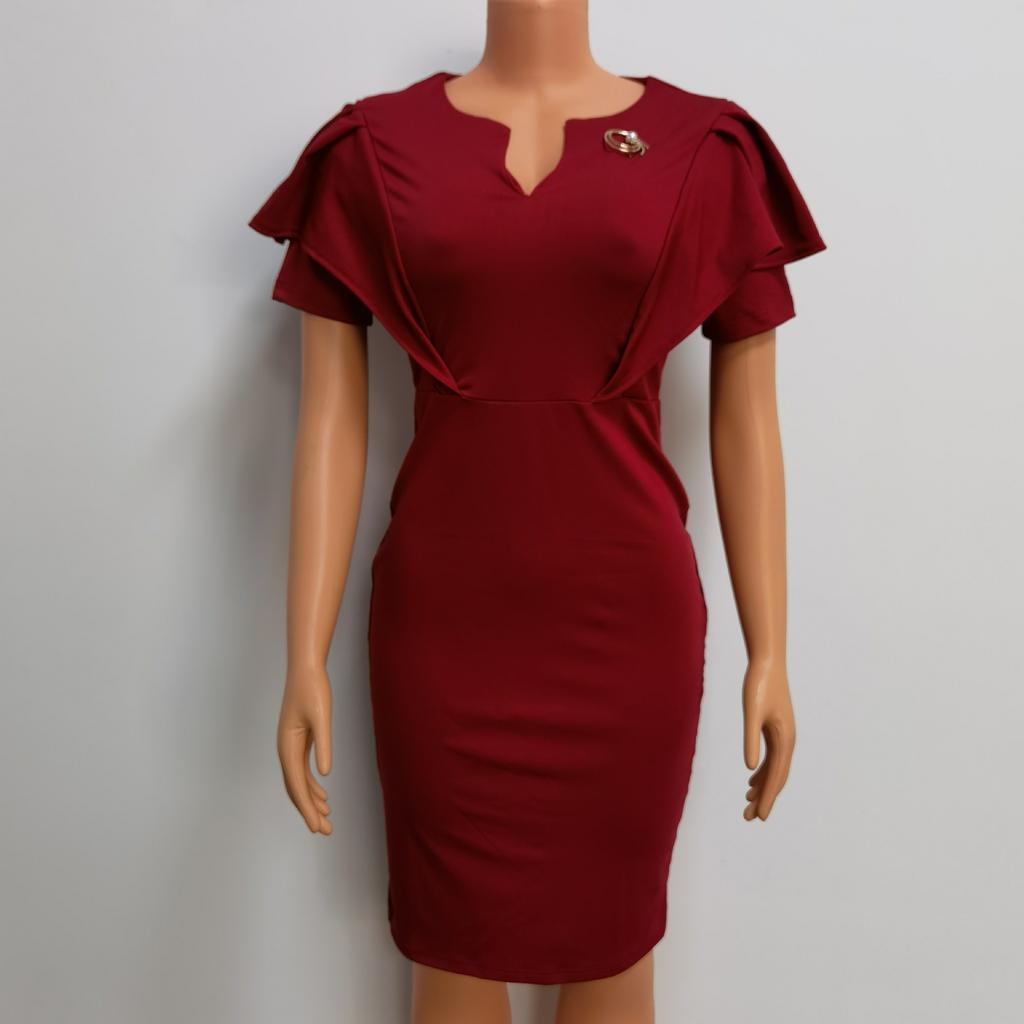 Black clothing new solid color casual dress temperament commuter hip dress