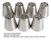 7Pcs Russian Piping Nozzle Set Stainless Steel Flower Tips