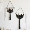 Festive Handmade Bat Tapestry Woven Bat Pattern Handwoven Decor Halloween Wall Hanging Halloween Party