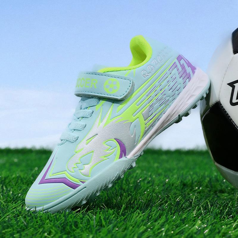 New Children's Football Shoes Boys and Girls Primary School Students Velcro Football Shoes Broken Nails Sports Shoes