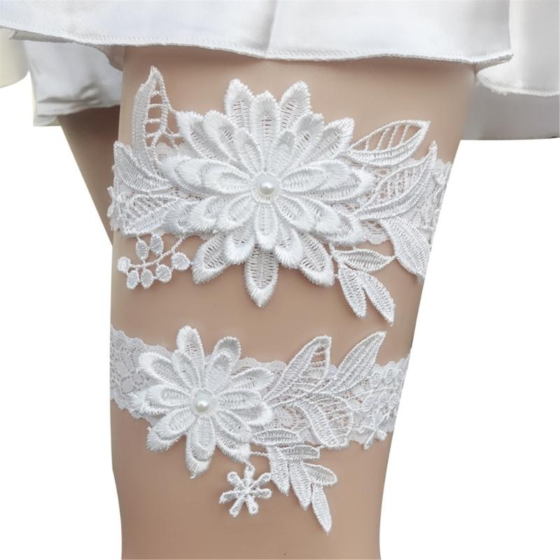 Breathable Comfortable Lace Bridal Garter Set For Day Wear In Weddings Celebrations