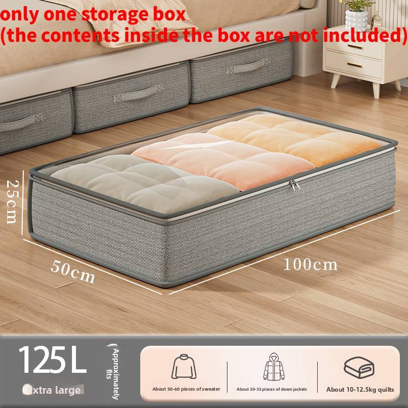 Bed Under Clothes Storage Bin With Lid Foldable Nonwoven Fabric For Bedroom Organization