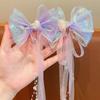 Children Cute Baby Mermaid Princess Pearl Fringe Bow Forehead Chain Hairpin Fairy Hair Accessories Hair Clip