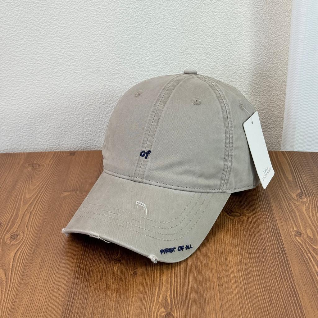 Fashion Hat of Embroidery Korean Retro Pure Cotton Senli Baseball Cap Men's Big Head Circumference Personality Hole Cap Women's Fashion Casual
