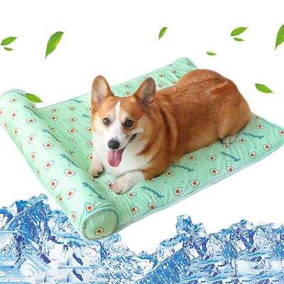 Summer Dog Mat Pet Cooling Breathable Dog Beds for Cat Dogs Sleeping Ice Cushion Portable with Pillow Small Dog Cooling Mats Pad