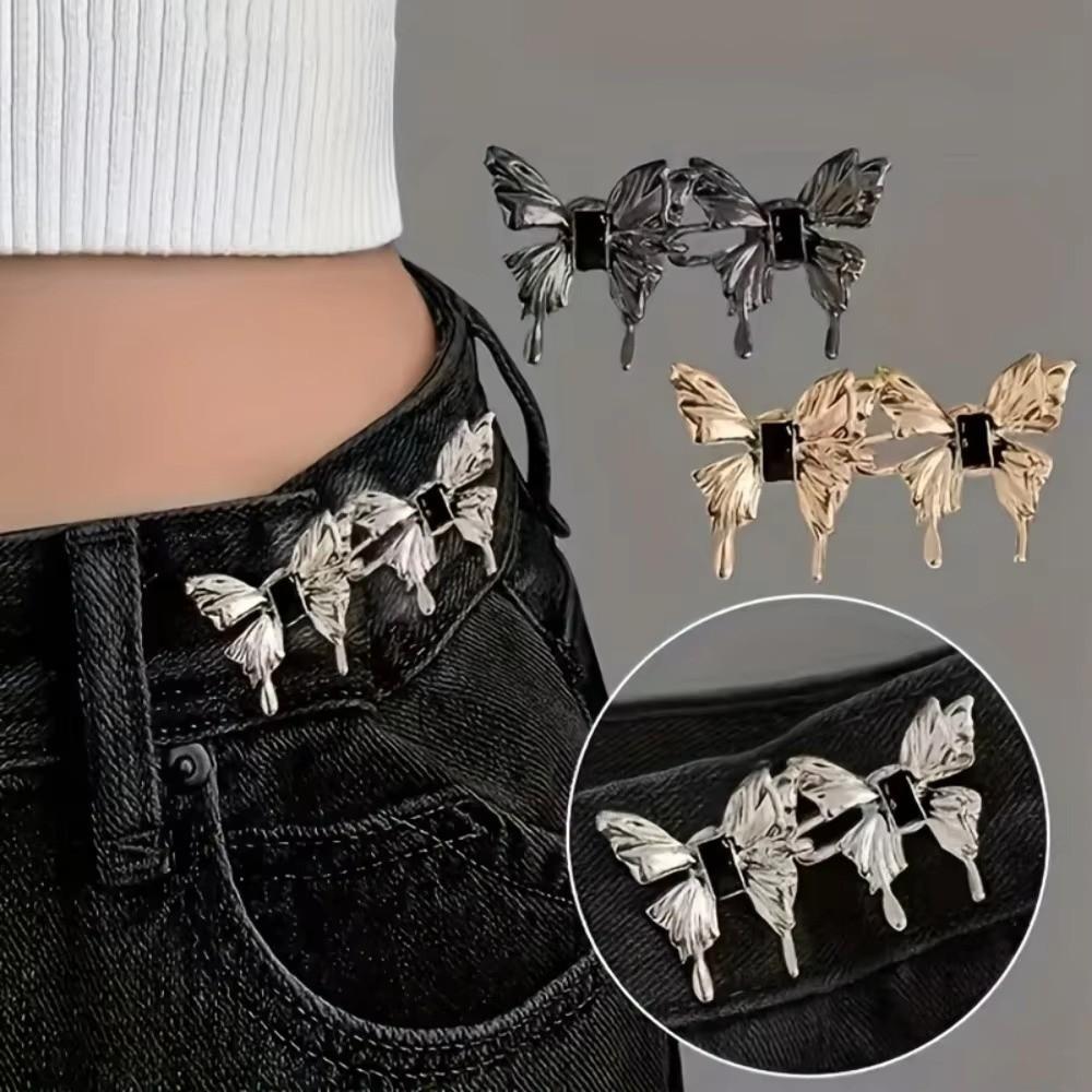 Five Pointed Star Jeans Buttons Butterfly Fixed Pants Pins Adjustable Waist Tightening Tool Fixed Waist Buckle Scarf Fastening